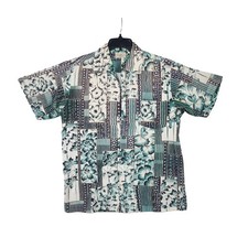 Vintage 50  s Surfriders Sportswear Hawaiian Button Up Shirt Medium Loop Collar