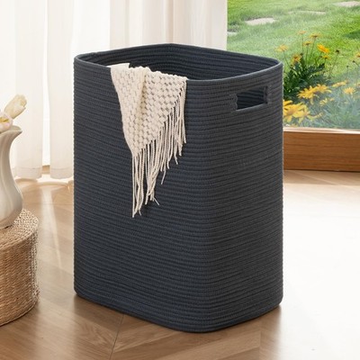 OIAHOMY Laundry Hamper, Laundry Basket，Rectangle Cotton Large Blanket Storage...