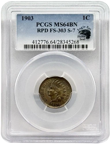 1903 Indian Head Cent PCGS MS64 BN RPD FS-303 S-7 Eagle Eye