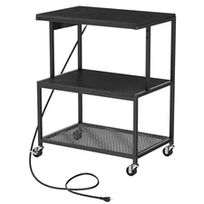 Large 3-Tier Printer Stand with Power Outlets & USB Ports, Holds Dual Printer...