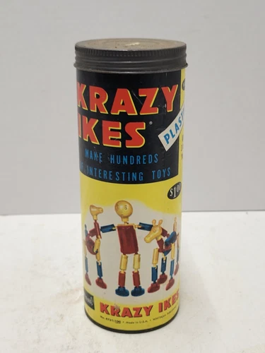 Vintage Whitman Crazy Ikes Plastic Toy Set #4731  Game Pcs & instructions 1957