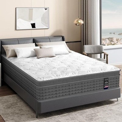 14'' Queen Size Mattress Hybrid Foam Pocket Coils Bed In a Box,Motion Isolation