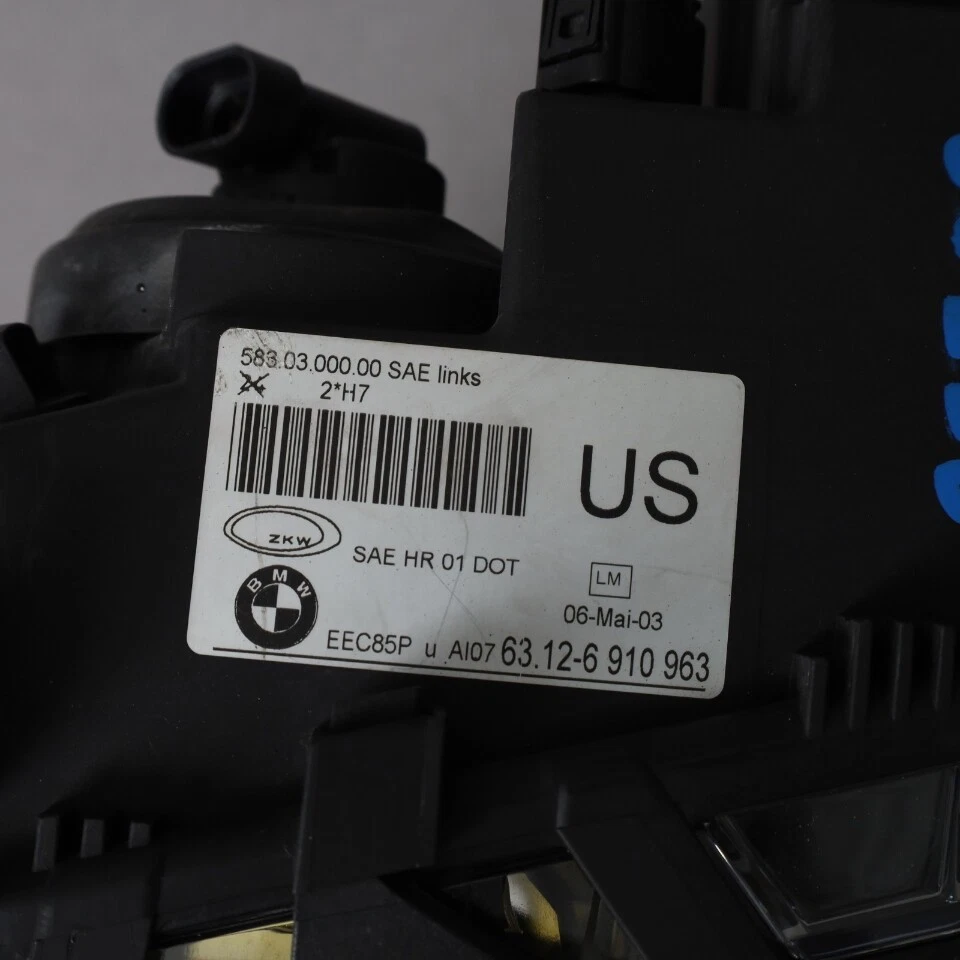 2002-2005 BMW 325i 330i Sedan Left Headlight 63126910963 OEM Used NOTE - Image 4 of 4