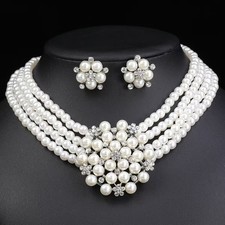 Wedding Imitation Pearl Engagement 3 PCS Women Jewelry Set Jewelry For Lady