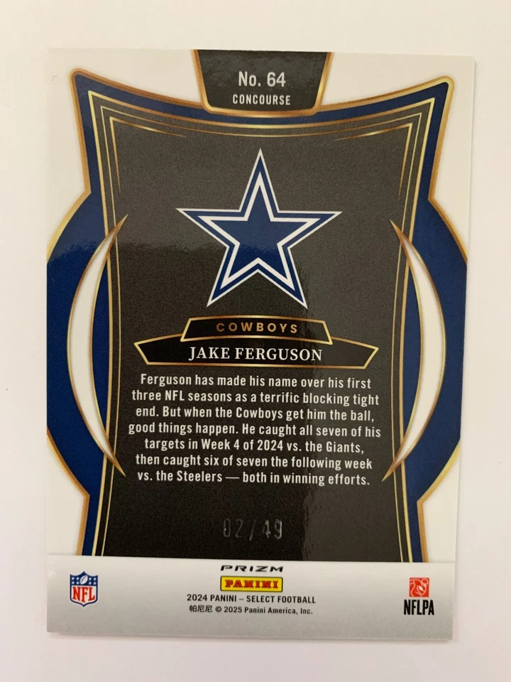 2024 JAKE FERGUSON ORANGE /49 SELECT #64 - Image 2 of 2