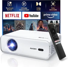 Aurzen EAZZE D1 Smart Projector with WiFi and Bluetooth,... 