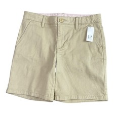 GAP Kids Girls Khaki Flat Front Shorts Waist Size 12