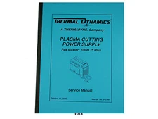 Thermal Dynamics PakMaster 100XL Plus Plasma Cutter Service Manual *1018