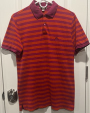 Burberry Brit Men's Med 100 Cotton Polo Shirt Striped Colorway Novacheck EUC