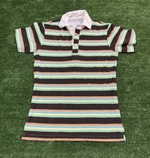 Vintage Terry Cloth Fabric Collared Tshirt Medium Large 1970s Colorful