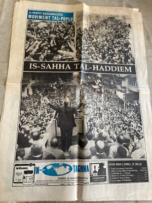 MALTA NEWSPAPER IN-... TAGHNA, 2 May 1984, 16 pages inc double spread poster