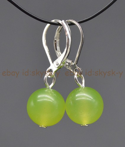Multiple Gemstone 8/10/12mm Round Beads Dangle Leverback Earrings - Picture 2 of 24