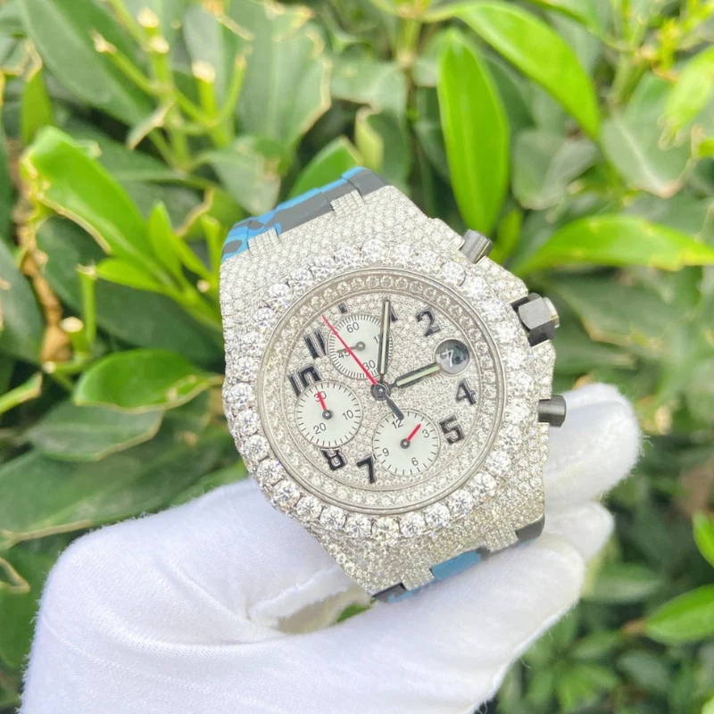 VVS Moissanite Watch Fully Iced Out Diamond Studded Watch Hip