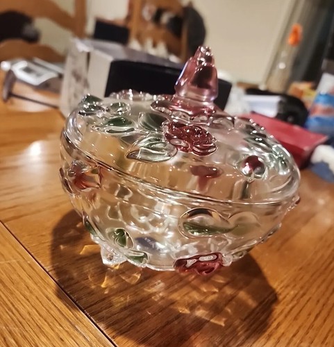 Celebrations By Mikasa Rose Garden Covered Jar 6.75” With Box SA135/675 - Picture 5 of 10