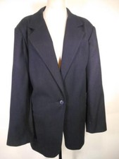 Beautiful Women's Size 18W Sag Harbor Blue LS Lined Button Blazer Jacket