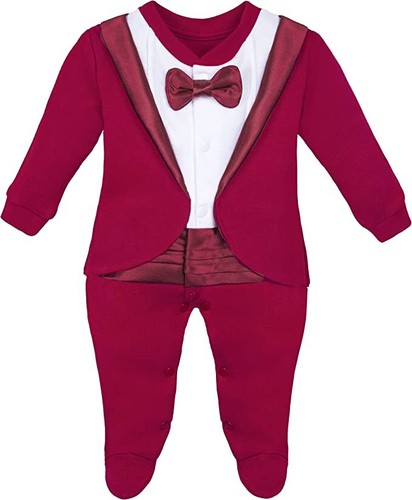 Baby Boy Footie Outfit with Bow Tie Tuxedo for Christmas Holidays - Picture 16 of 52