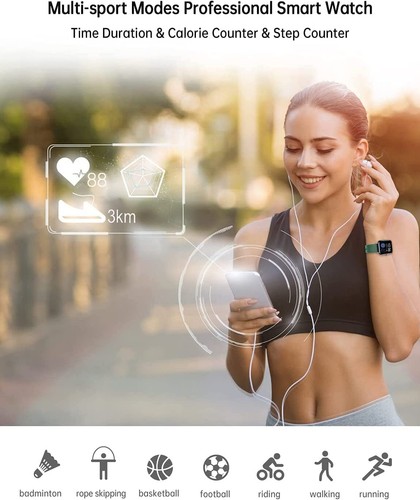 Smartwatch con monitor pressione sanguigna frequenza cardiaca per Samsung Galaxy A14 5G - Foto 19 di 38