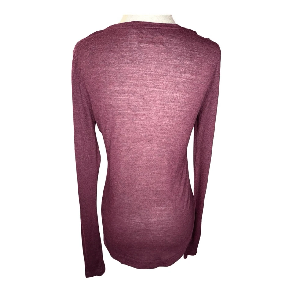 Blusa para mujer Lou & Grey XS manga larga cuello redondo granate lisa Foto 3 de 4