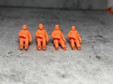 WWII 1/72/48/35/87/100/144 Scale Pilot Figures Set 4-Person 3D Printed Models