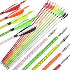 30" Carbon Arrows Archery SP500 4" Feather Compoundbow Recurve Bow Tips Hunting