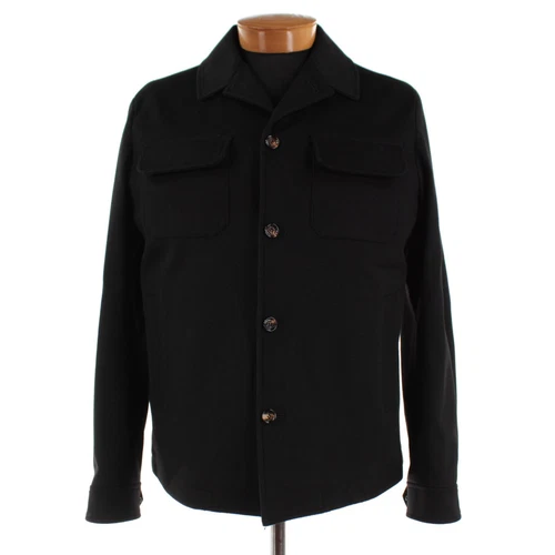 Kired Kiton NWT Furat Wool Overshirt / Shirt Jacket Size 52 (L US) In Black - product listing photo