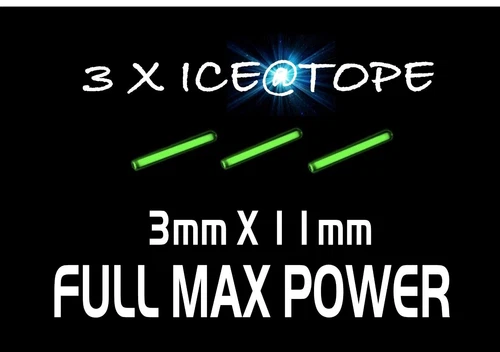 ISOTOPES 3 X ICE GREEN 3mm X 11mm FULL MAX POWER ICEATOPE BETALIGHTS ISOTOPE