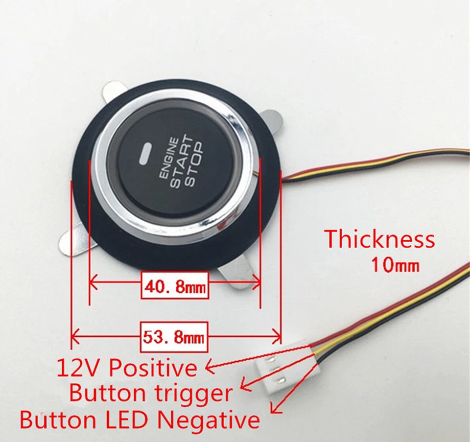 Car Ignition Switch Engine Start Push Button For Keyless Entry& Push Starter Kit - Image 2 of 4