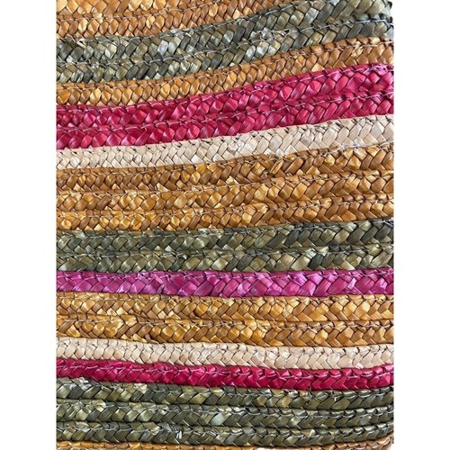 Kohl's Earth Multicolor Straw Handbag Purse Tote Style New Lined Striped Snap Cl - Picture 3 of 16