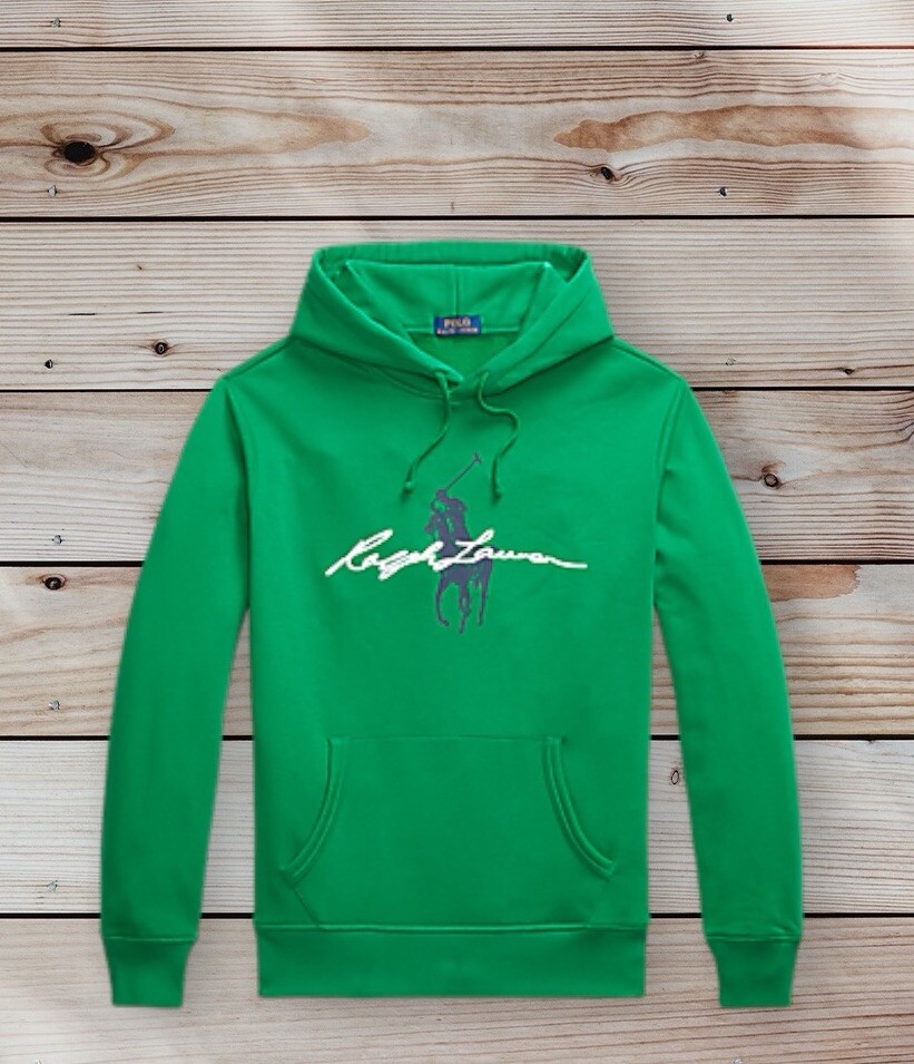 Polo Ralph Lauren verde scritta grande pony logo stampa pile felpa con cappuccio XXL 2XL £179
