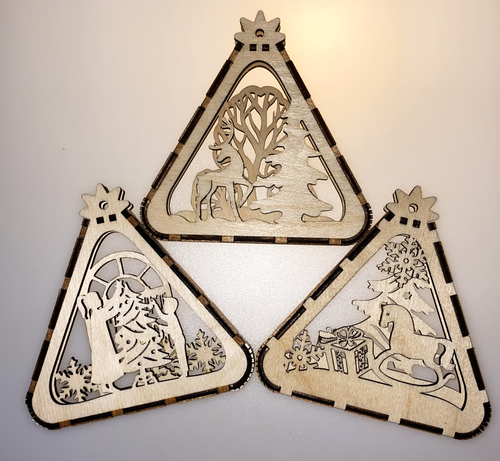 Weihnachtskugel Weihnachtsbaum Weihnachten Anhänger Deko Holz Schmuck Set - Bild 6 von 9