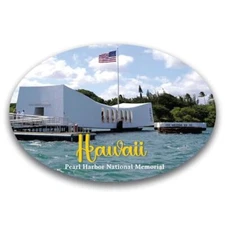 Magnet Me Up Hawaii USS Arizona Pearl Harbor National Memorial Oval Magnet Decal