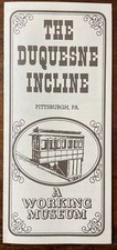 Pittsburgh Duquesne Incline Information Flyer Brochure