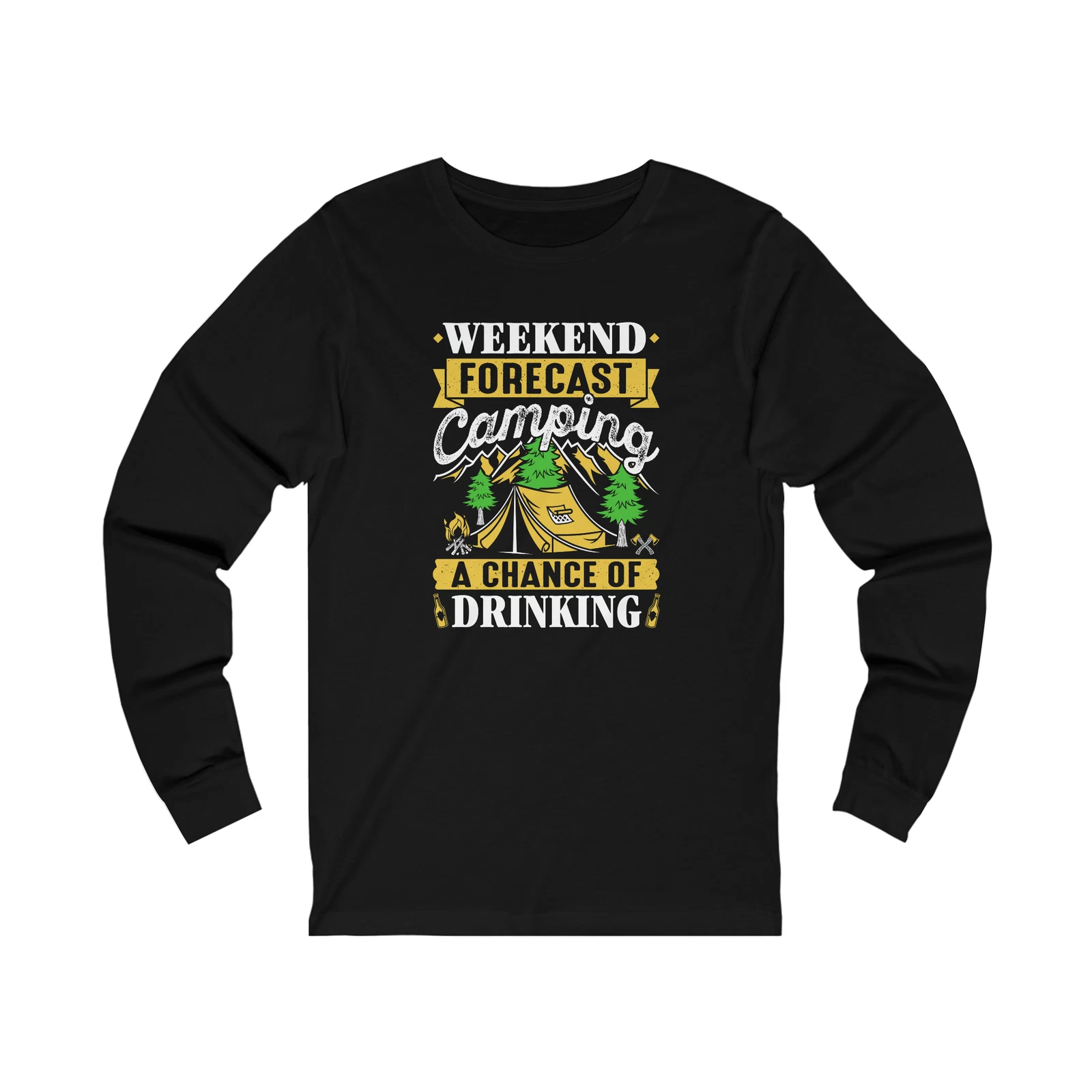 Funny Camping Humor Unisex Jersey Long Sleeve Tee, Gift, Outdoors, Adult Humor
