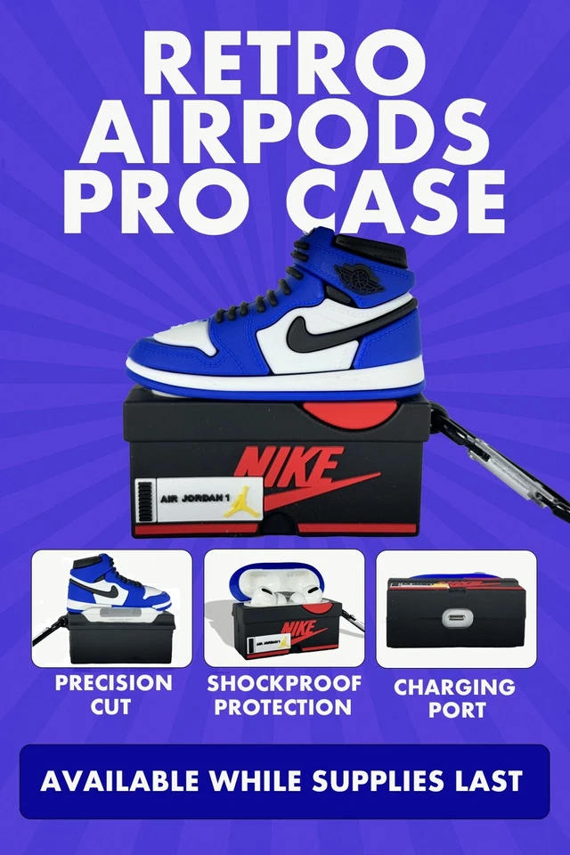 AirPods Pro 1 2 & AirPods 1 2 3 4 Case Retro Sneaker Shoe‑Box - Image 2 of 4