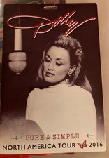 Dolly Parton 2016 Pure & Simple Tour VIP Pass Authentic Rare