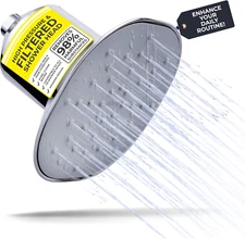 High Pressure Filtered Shower Head - Advanced Filtration for Hair, Skin & Nails