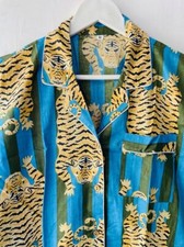 Indian 100 Cotton Tiger Print PJ Set Bridesmaid Pajama Set Women Nightwear Suit