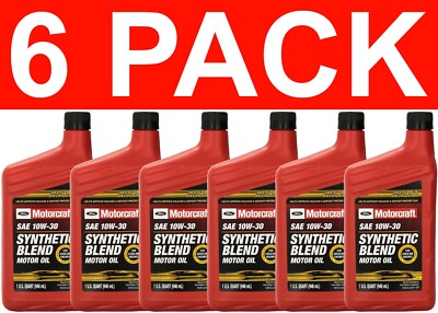 6 Pack Genuine for Ford Fluid XO-10W30-QSP SAE10W-30 Premium Synthetic Blend Oil