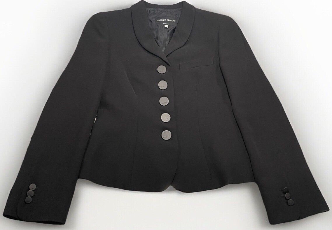【M3】Giorgio Armani ブラックジャケット 38 Giorgio Armani Black 5 Button Blazer/Jacket Sz 38 NWOT Made