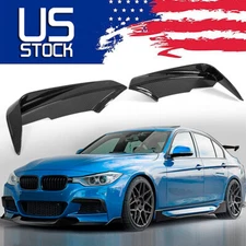 FOR 2012-18 BMW F30 F31 CARBON FIBER FRONT BUMPER FANG TRIM AIR VENT LID COVER