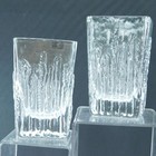 SEA Glasbruk Sweden Lot of 2 Vases, Hand Made, Signed Rectangle 4.5"T