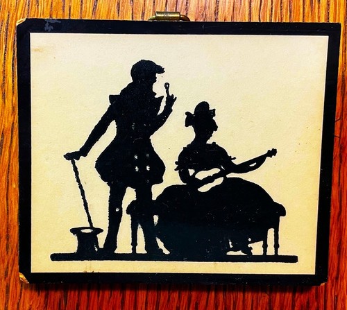 Vintage 2  Silhouettes, Women Portrait and Musical Couple - Picture 3 of 4