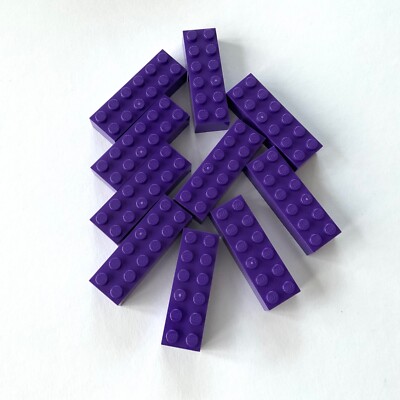 10 Lego Bausteine 2x6 dunkel lila NEU Grundsteine Basic Steine 2456