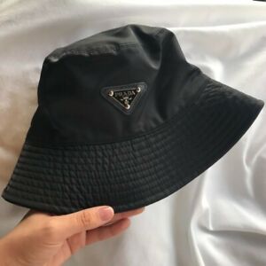 Prada Nylon Black Logo Bucket Hat | eBay