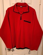 Mens Old Navy Fleece Quarter Zip Pullover Size XL Pockets, Logo. Adj Bottom Hem