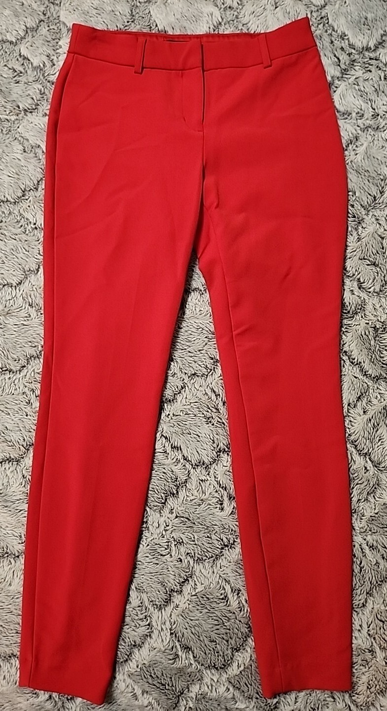 Express Pants Womens 2 Regular Solid Red Business… - image 1