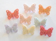 Glitter Butterflies / Shank Back Craft Buttons / Dress It Up / 1/2"