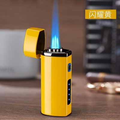 Metal USB Triple Torch Transom LED Jet Cigar Lighter 3 Nozzle Turbo Windproof