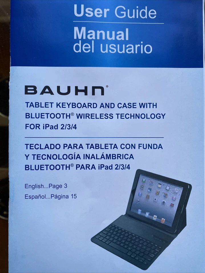 BAUHN Tablet Keyboard and Case Ipad 2/3/4 bluetooth wireless No Box - Image 2 of 4