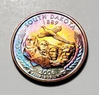 TONED 2006 S SOUTH DAKOTA STATE QUARTER CLAD PROOF UNC #C7000